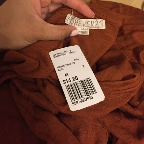 NWT Burnt orange rust boxy pocket M marled knit - Picture 3 of 3